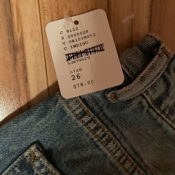 New Free People women’s High Rise straight leg distresses jeans size 26 - Picture 11 of 11